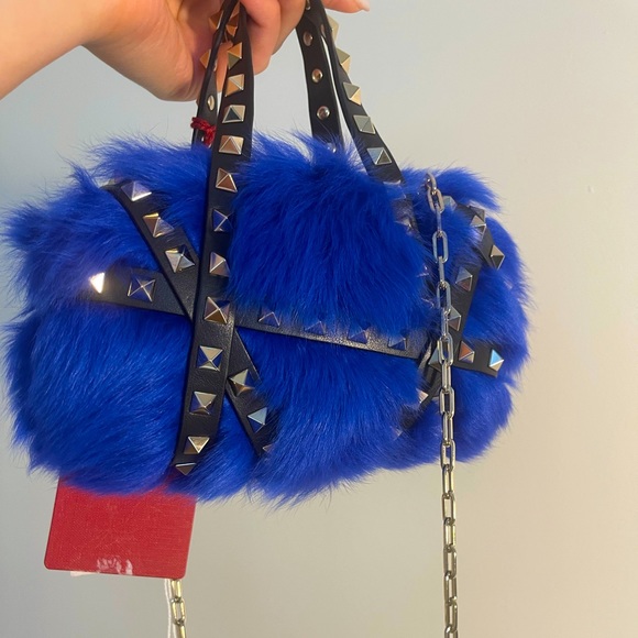 Acid Blue Fur Tote Valentino bag - Picture 6 of 9
